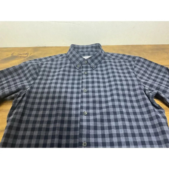 Mizzen+Main Shirt Men Size Small Trim Fit Black Plaid Classic Core Button Down - Picture 3 of 7